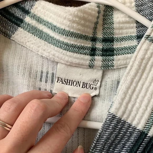 Plaid ribbed vintage button down - Picture 5 of 5